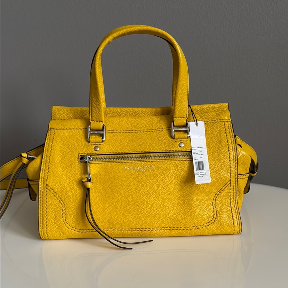 Marc Jacobs Yellow Satchel Bag with Structured Design